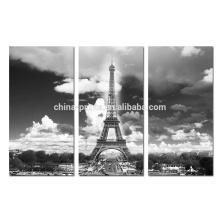 Preto e branco lona esticada / quadro europeu da torre do ferro Imagem / Torre Eiffel de Paris Impressão De Canvas Envolvida